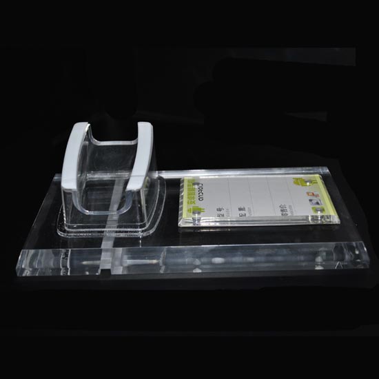 Cell phone display stand with label holder